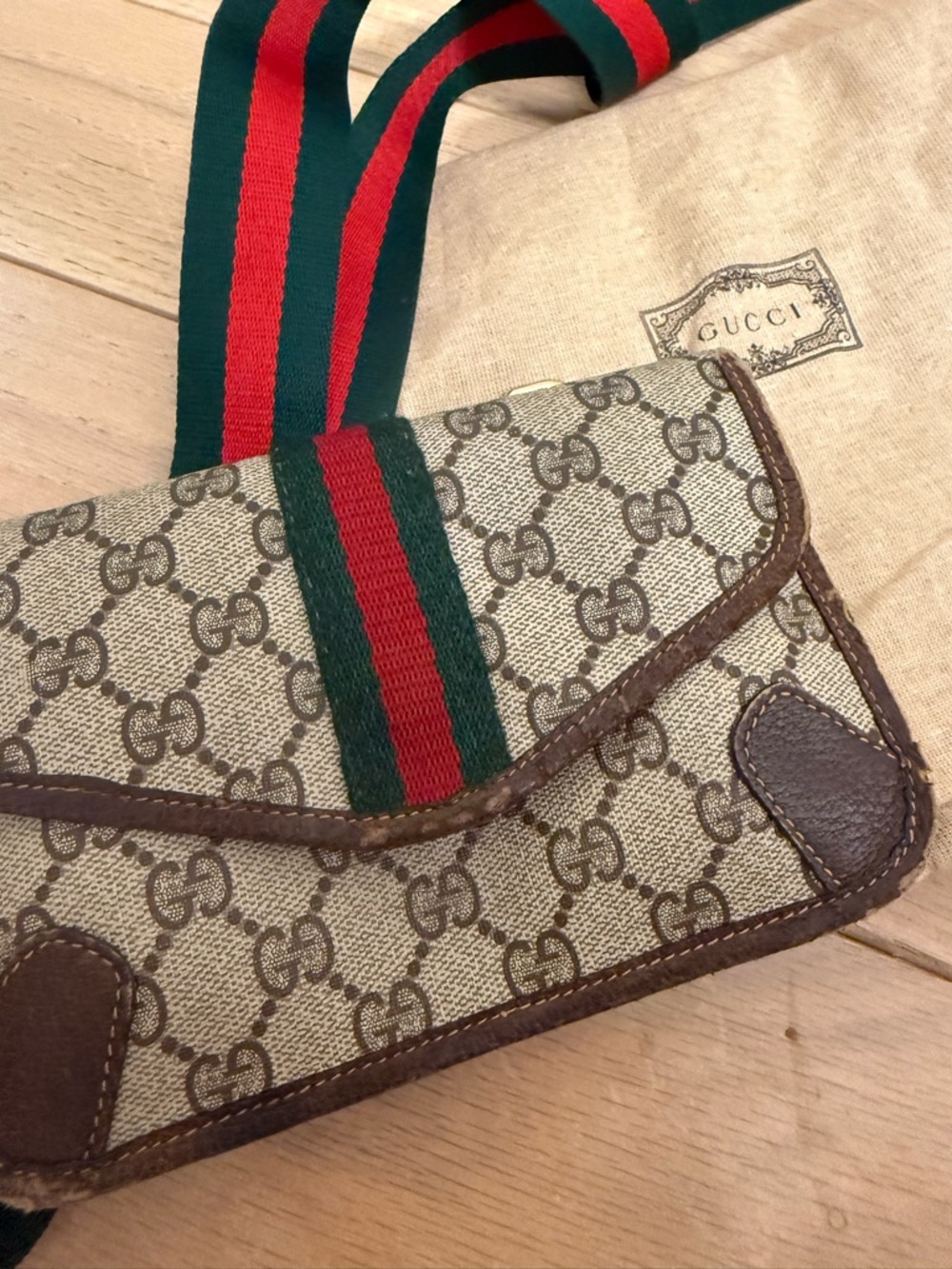 Gucci GG Canvas Crossbody with Web Stripe - Picture 2 of 5